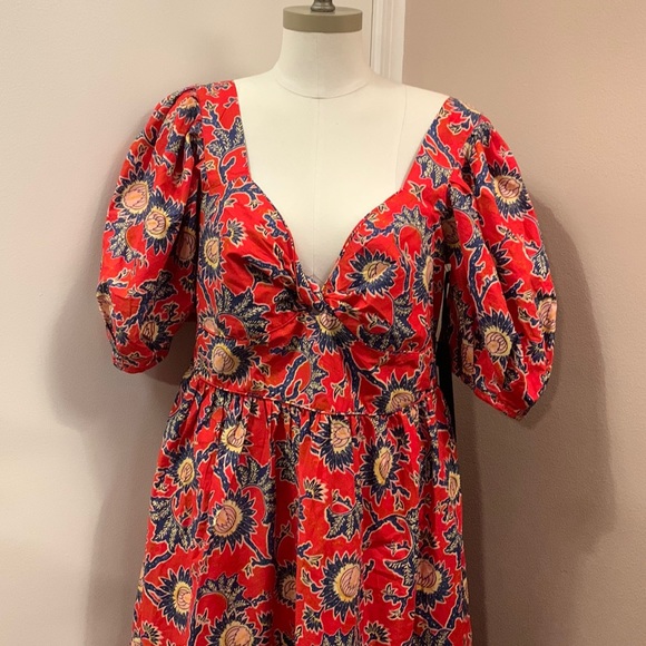 House of Harlow 1960 Women’s Red Floral Knot Tie Dress size XL - Picture 2 of 14
